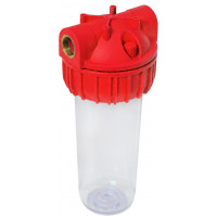 Фильтр для горячей воды (1") красный/прозрачный